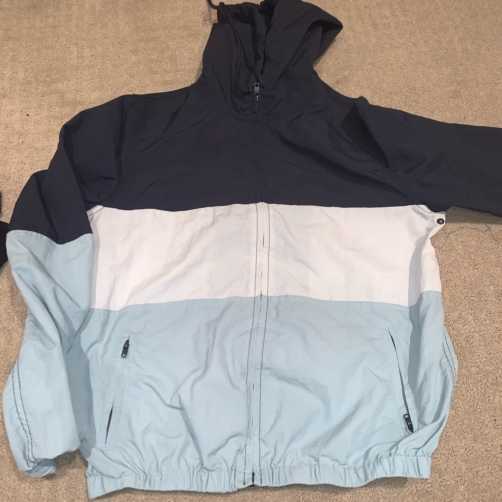 Brandy Melville - Blue and White Windbreaker